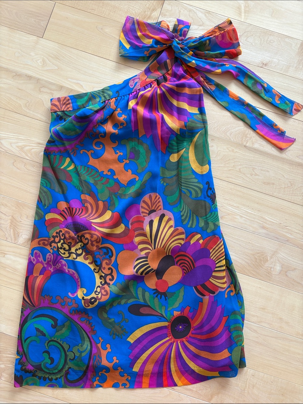 Banana Republic Multicolor One-Shoulder Tie Dress